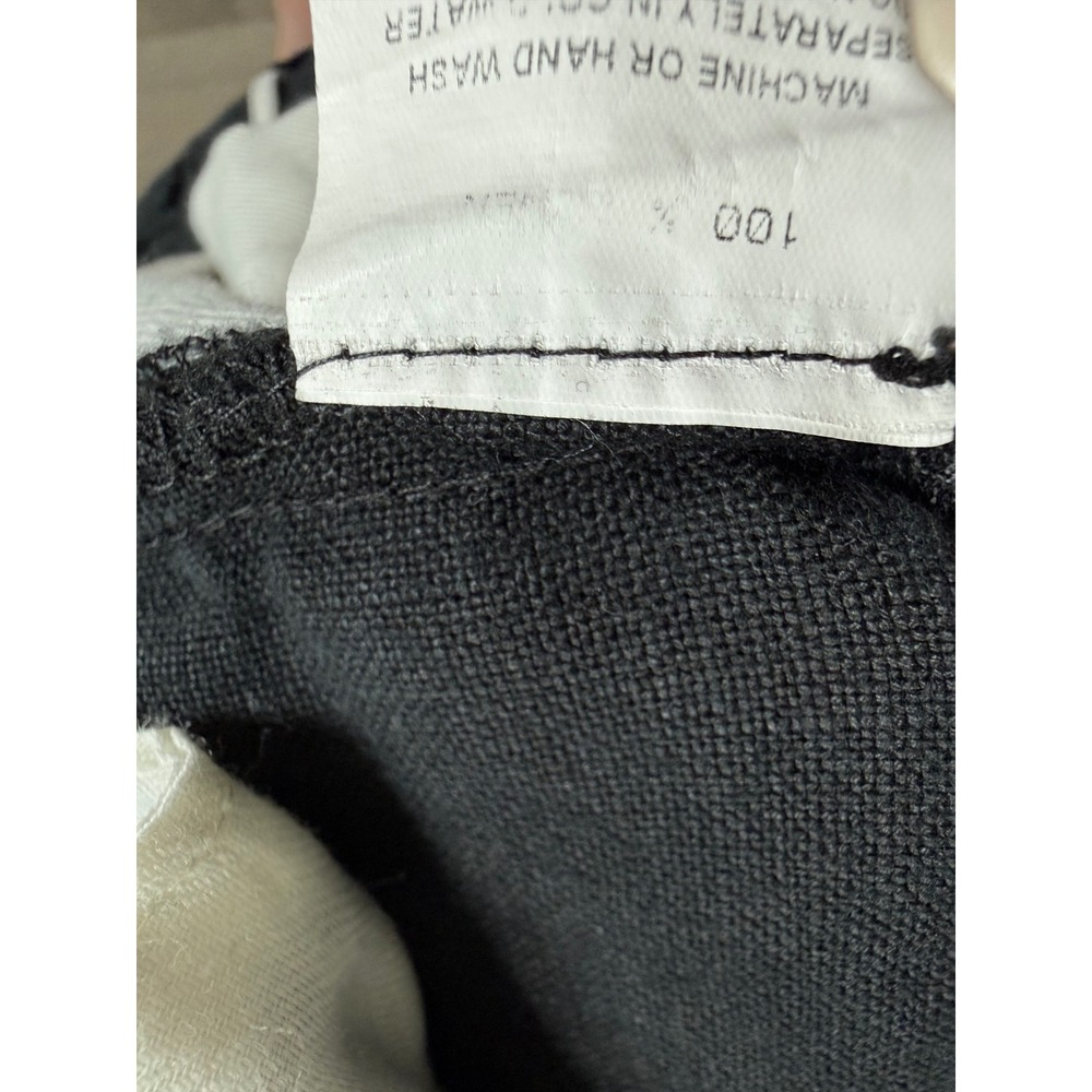 Mens Black 100% Linen Pleated Shorts Size 40 Regular Lightweight Summer Casual - Picture 8 of 9